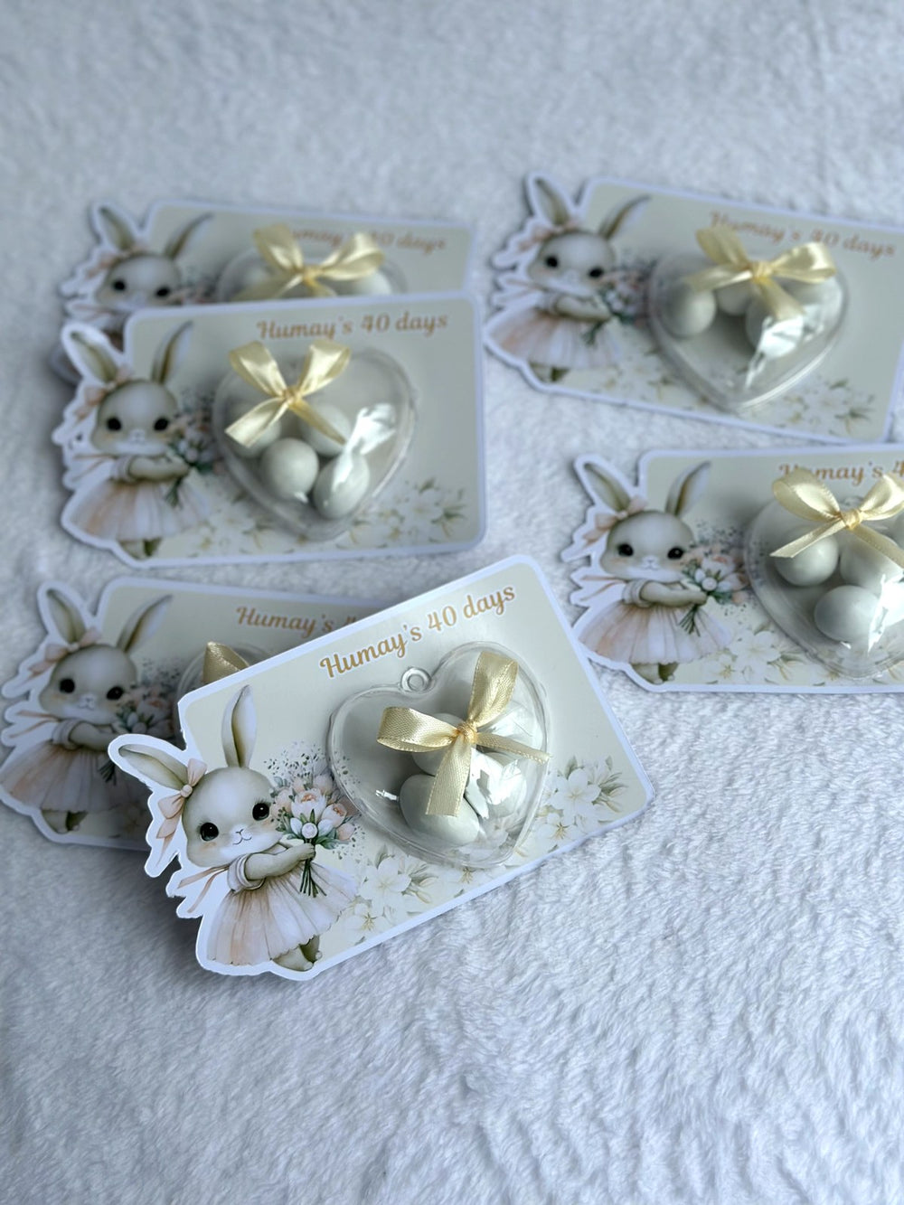 Bunny 40-Day Baby Favor Cards – Personalized Chocolate — Chocoodad Baku