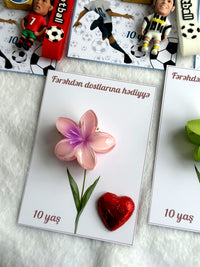 Football & Flowered theme 10th Birthday Favor Cards — Chocoodad Baku