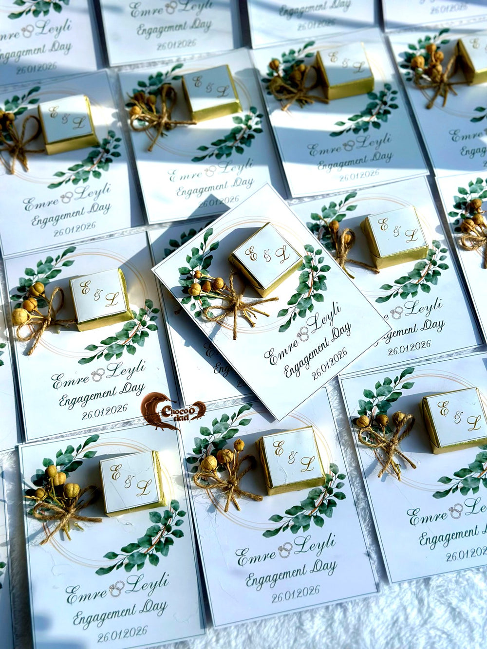 Engagement Favor Cards – Personalized Chocolate — Chocoodad Baku