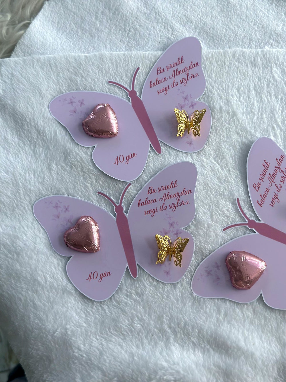 Butterfly 40-Day Baby Favor Cards – Personalized Chocolate — Chocoodad Baku