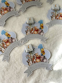 Winnie the Pooh 1st Birthday Favor Cards – Personalized Chocolate — Chocoodad Baku