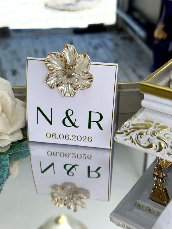 Floral Wedding and Engagement Chocolate Favor Cards – Personalized Chocolate — Chocoodad Baku