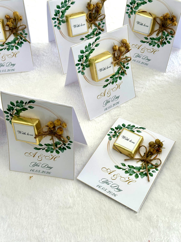Floral Yes Day Favor Cards – Personalized Chocolate – Design 2 — Chocoodad Baku