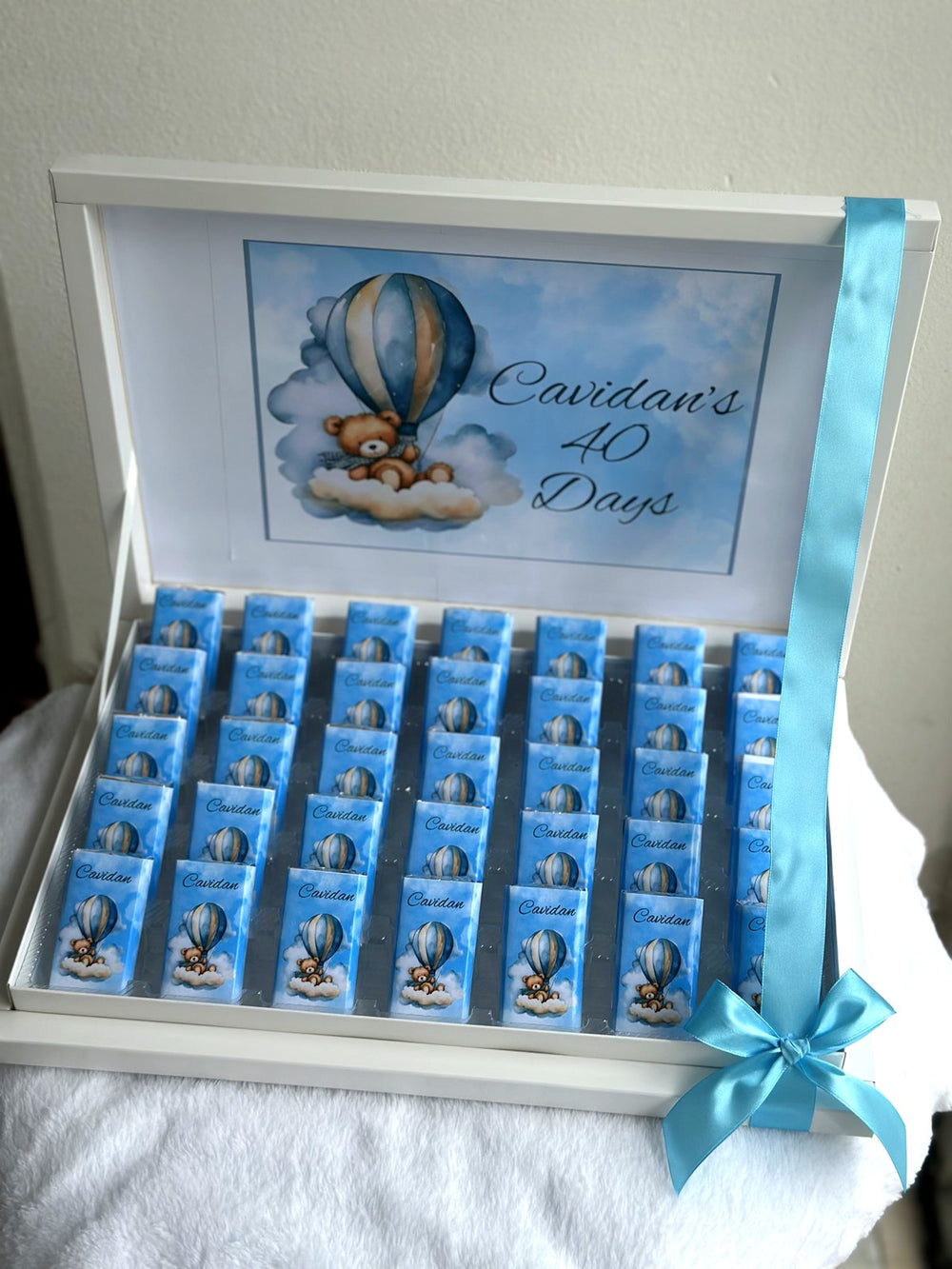 Teddy Bear Baby's 40-Day Baby (30 Chocolates & Box) – Personalized Chocolate Box — Chocoodad Baku