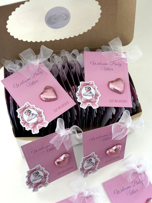 Baby Welcome Favor Cards – Personalized Chocolate — Chocoodad Baku
