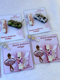 Ballerina 2nd Birthday Favor Cards – Personalized Chocolate & Hair Clip Gift and Car toy — Chocoodad Baku