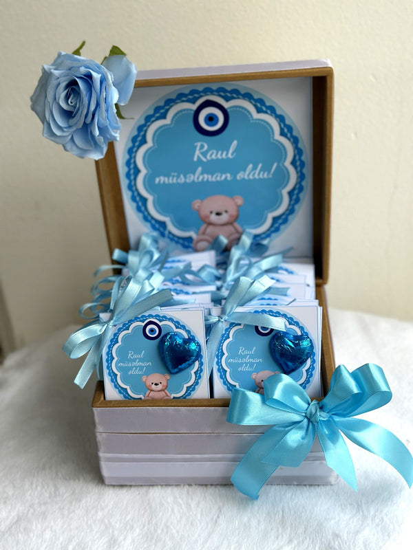 Teddy Bear Designed 20 Chocolates & Box — Chocoodad Baku