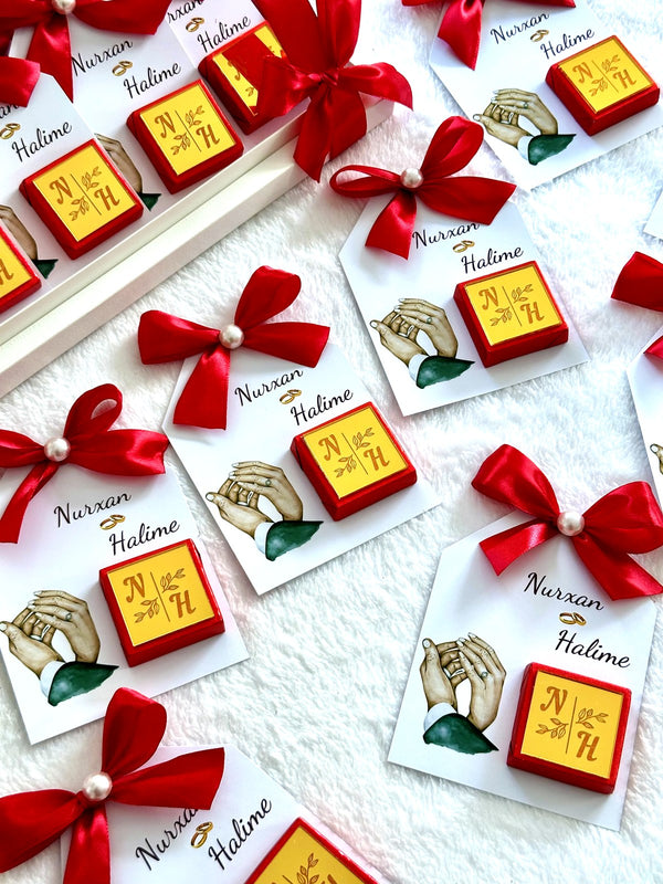 Engagement Favor Cards (30 Chocolates in Box) — Chocoodad Baku