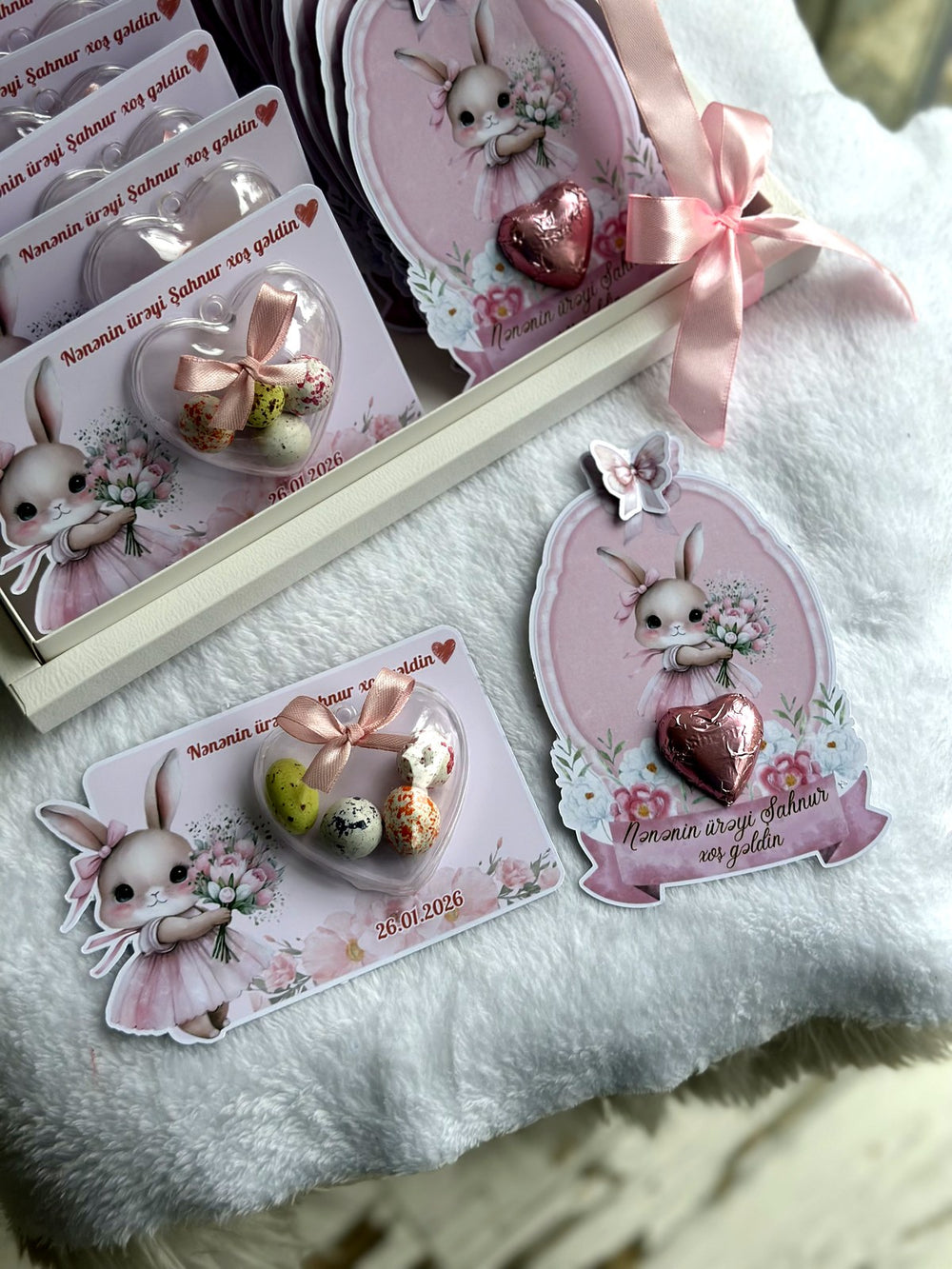 Bunny Baby Welcome Cards – 20 Chocolate Cards and Box — Chocoodad Baku