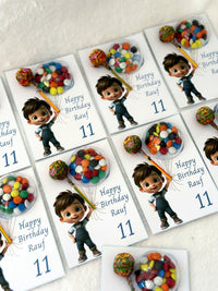 Birthday Boy Favor Cards – Personalized Chocolate — Chocoodad Baku