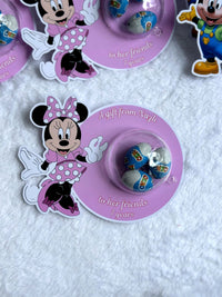 Mickey & Minnie Mouse Birthday Favor Cards with Ozmo chocolate egg — Chocoodad Baku