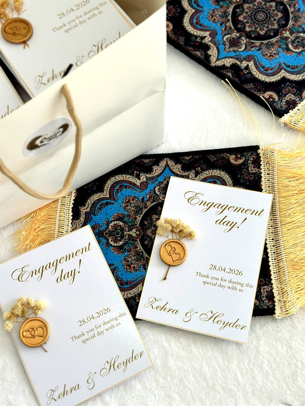Floral Engagement Favor Cards with Dried Flowers — Chocoodad Baku