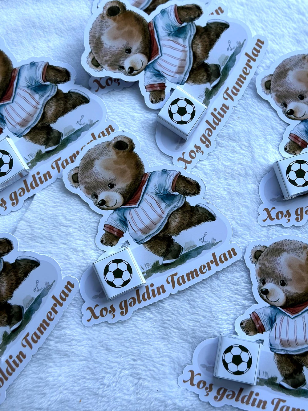 Teddy Bear Baby Welcome Favor Cards – Personalized Chocolate — Chocoodad Baku