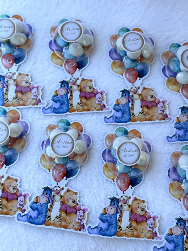 Winnie the Pooh 1st Birthday Favor Chocolate Cards – Personalized Chocolate — Chocoodad Baku