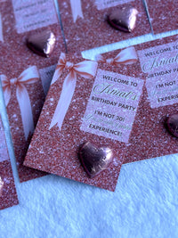 Rose Bow Birthday Favor Cards – Personalized Chocolate — Chocoodad Baku