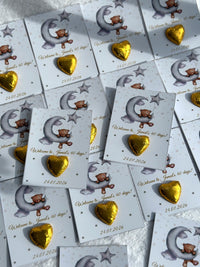Teddy Bear 40-Day Baby Favor Cards – Personalized Chocolate — Chocoodad Baku