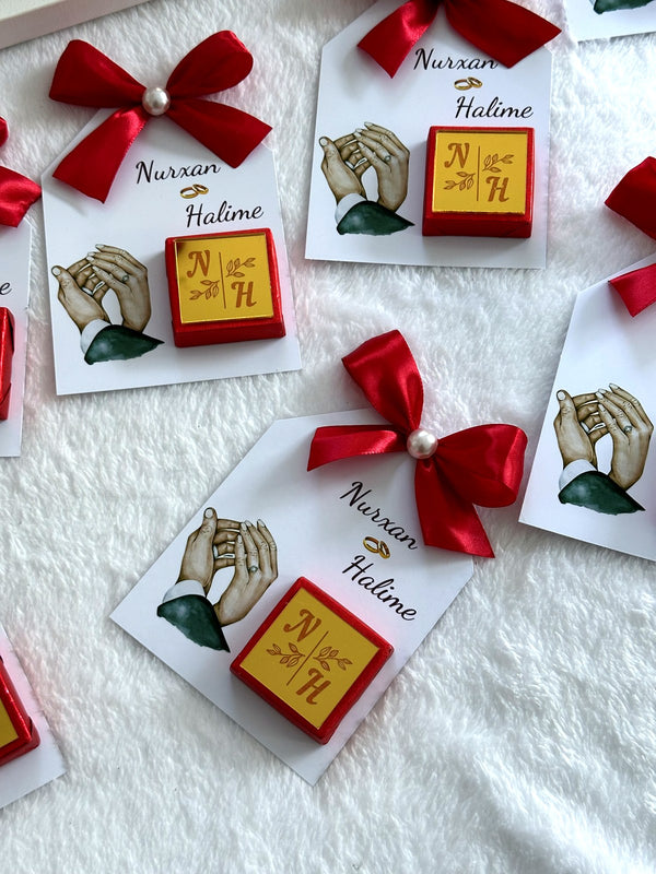 Engagement Favor Cards (30 Chocolates in Box) — Chocoodad Baku