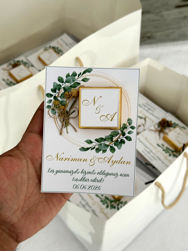 Engagement Favor Cards – Personalized Chocolate – Design 2 — Chocoodad Baku