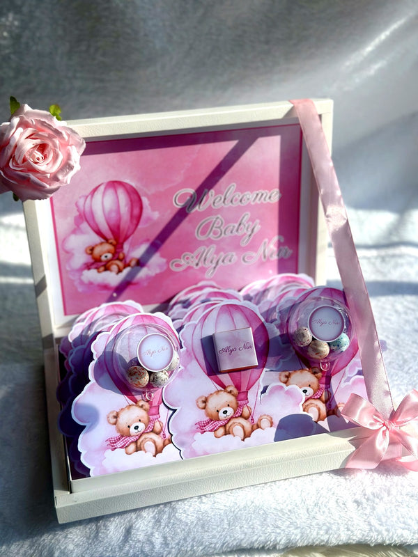 Teddy Bear Baby Welcome (20 Chocolate Cards in Box) — Chocoodad Baku