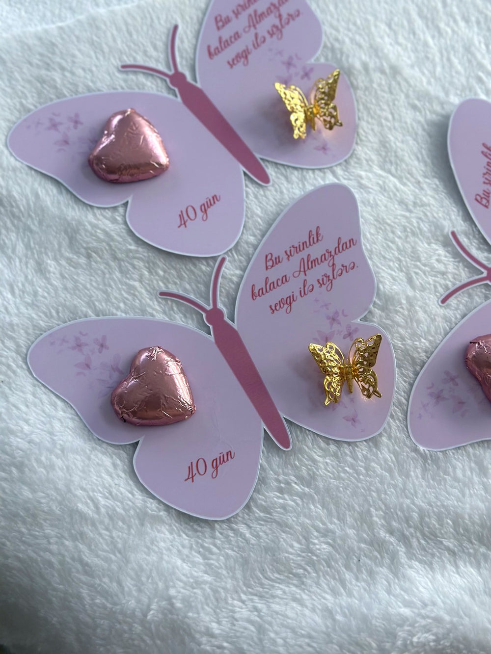 Butterfly 40-Day Baby Favor Cards – Personalized Chocolate — Chocoodad Baku