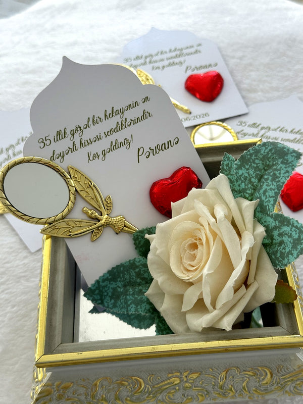 Henna Day Chocolate & Mirror Gift Favor Cards – Personalized Chocolate — Chocoodad Baku