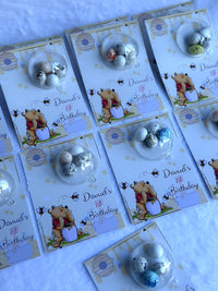 Winnie the Pooh 1st Birthday Favor Cards – Personalized Chocolate – Design 2 — Chocoodad Baku