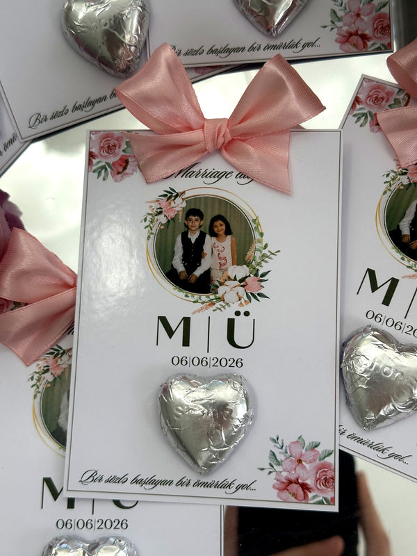 Engagement Favor Chocolate Cards – Personalized Chocolate — Chocoodad Baku