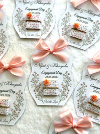 Floral Engagement Favor Cards – Personalized Chocolate — Chocoodad Baku