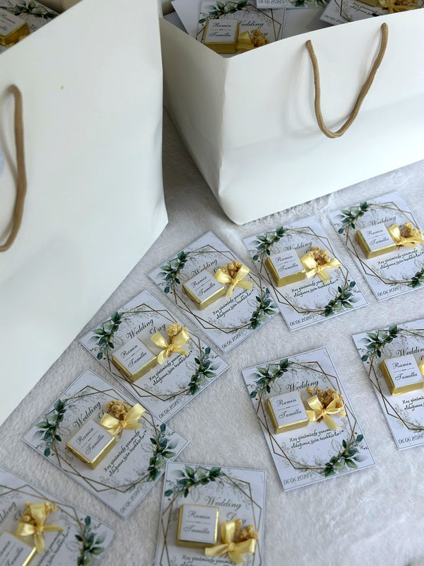 Wedding Favor Chocolate Cards – Personalized Chocolate — Chocoodad Baku