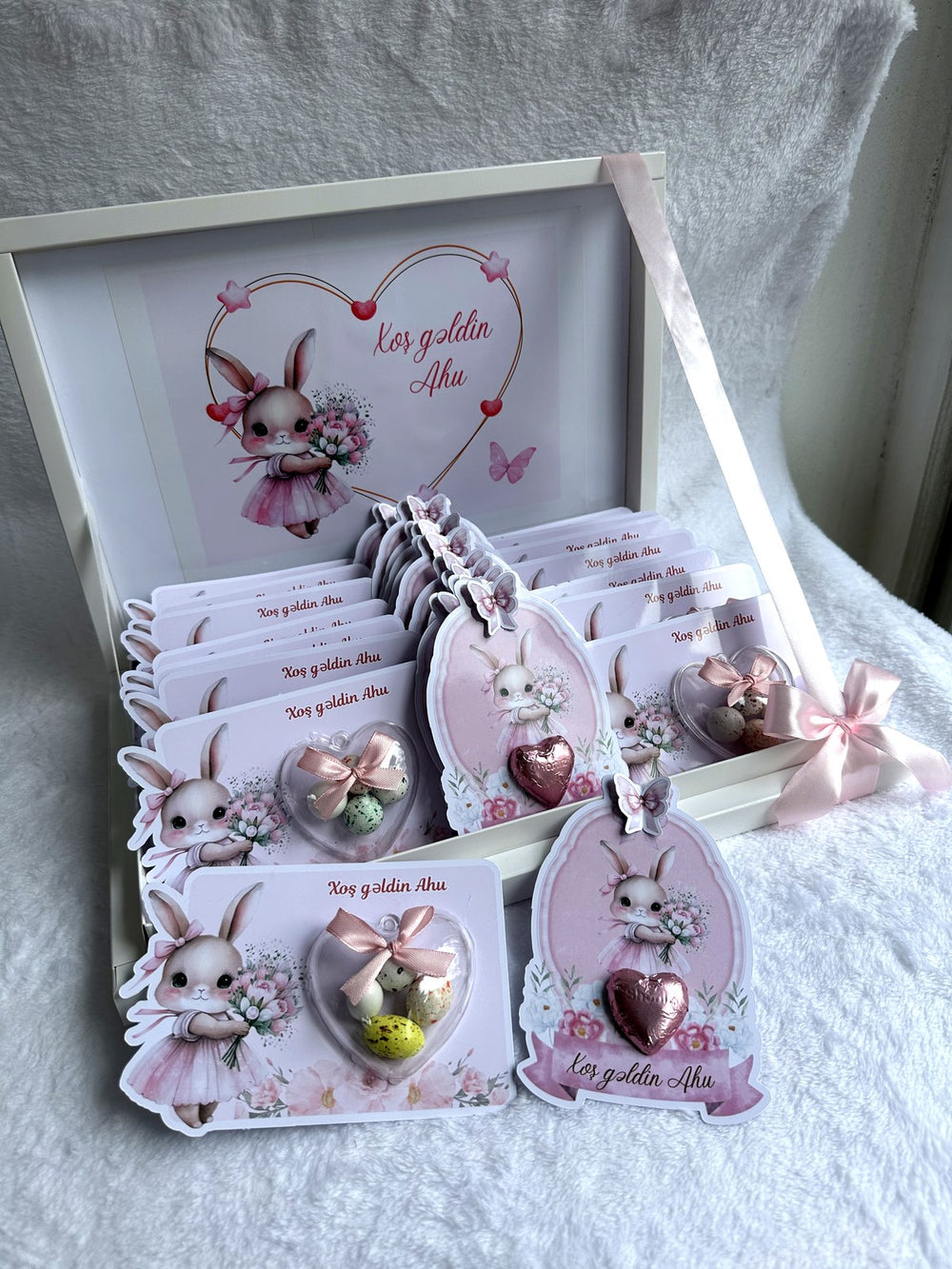 Bunny Baby Welcome (30 Chocolate Cards & Box) – Personalized Chocolate — Chocoodad Baku