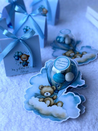 Teddy Bear & Hot Air Balloon Baby Welcome Mini Box – Personalized Chocolate — Chocoodad Baku