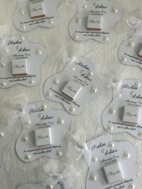 Pearl Wedding Favor Cards – Personalized Chocolate — Chocoodad Baku