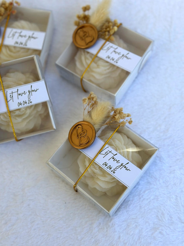 Floral Wedding Candle in Mini Box — Chocoodad Baku