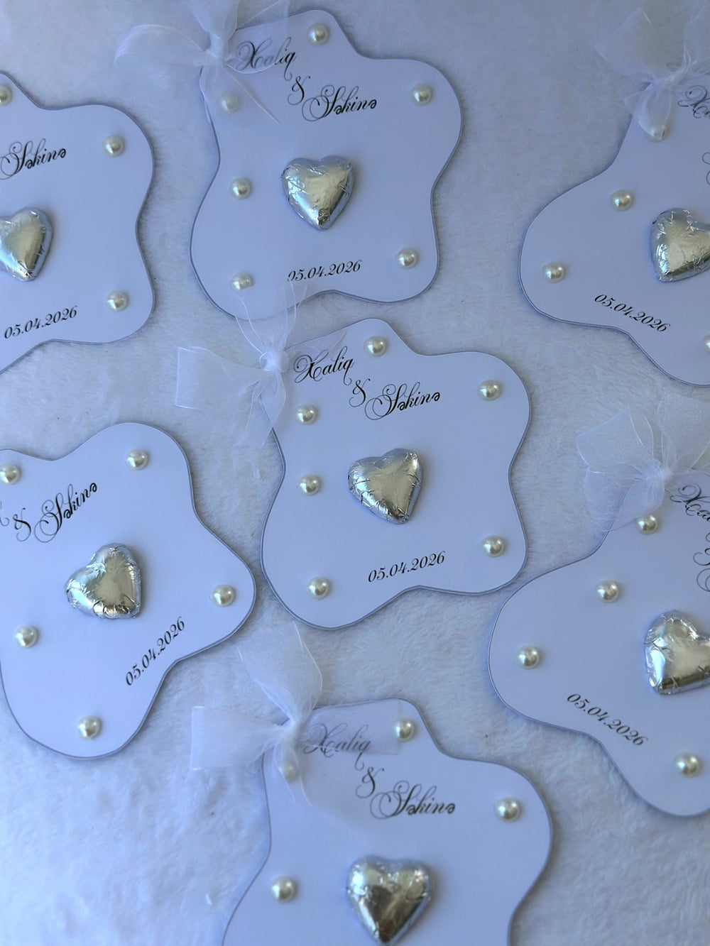 Engagement Chocolate Cards with Pearls – Personalized Engagement Chocolate — Chocoodad Baku