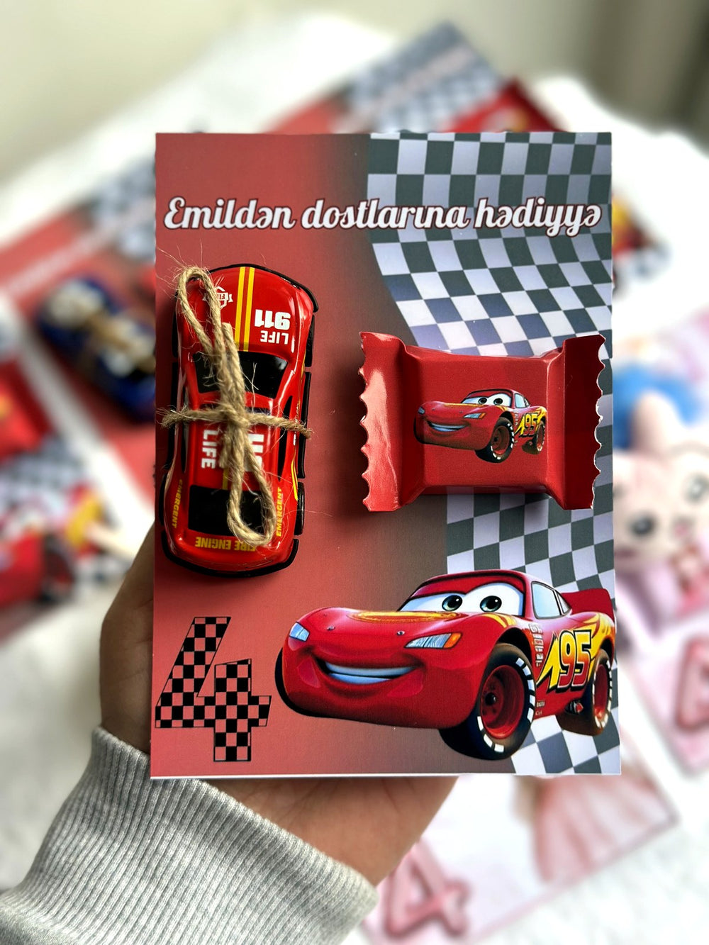 Lightning McQueen Birthday Favor Cards – Personalized Chocolate — Chocoodad Baku