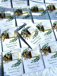 Personalized Engagement Chocolate Favor Cards with Dired Flowers — Chocoodad Baku