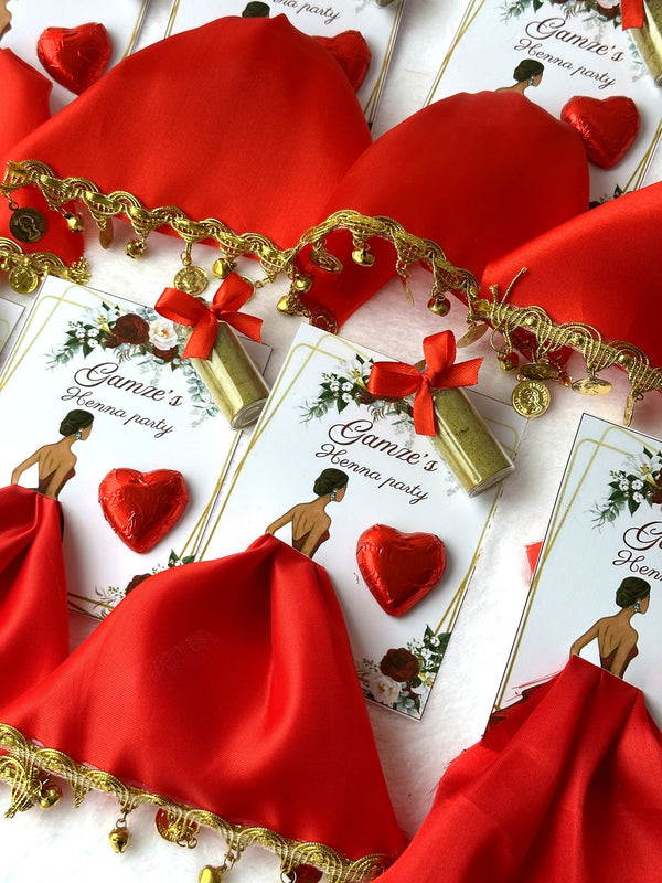 Heart Henna Night Favor Cards – Personalized Chocolate – Design 2 — Chocoodad Baku