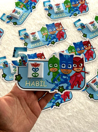 PJ Masks Birthday Favor Cards – Personalized Chocolate — Chocoodad Baku