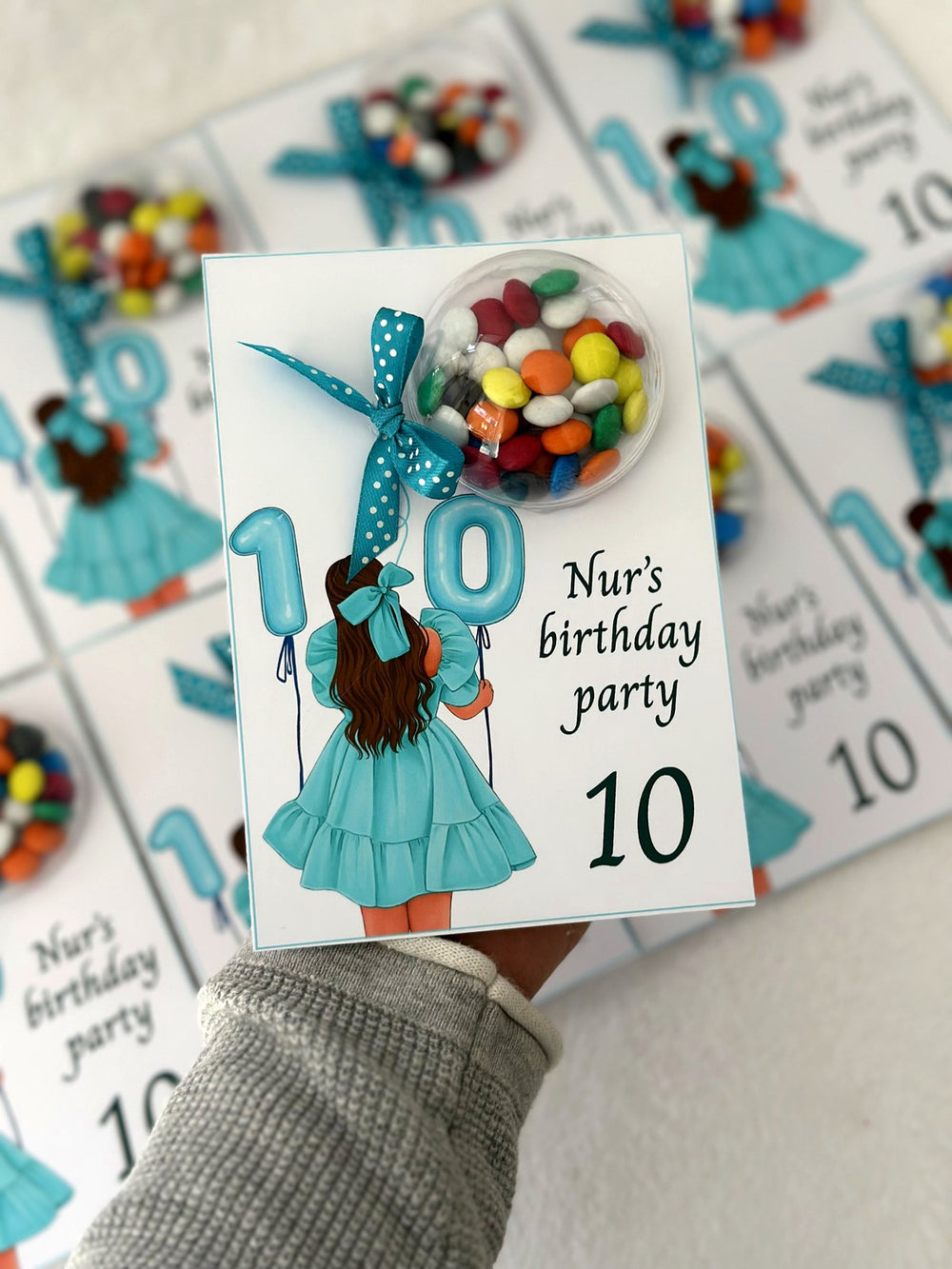 10th Girl Birthday Favor Cards – Personalized Chocolate — Chocoodad Baku