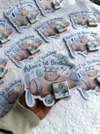Teddy Bear 1st Birthday Favor Cards – Personalized Chocolate — Chocoodad Baku