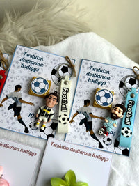 Football & Flowered theme 10th Birthday Favor Cards — Chocoodad Baku