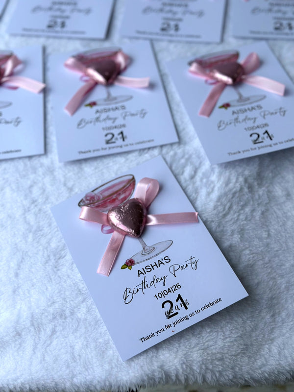 21st Birthday Favor Chocolate Cards – Personalized Chocolate — Chocoodad Baku