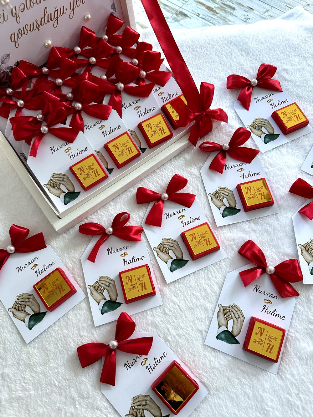 Engagement Favor Cards (30 Chocolates in Box) — Chocoodad Baku
