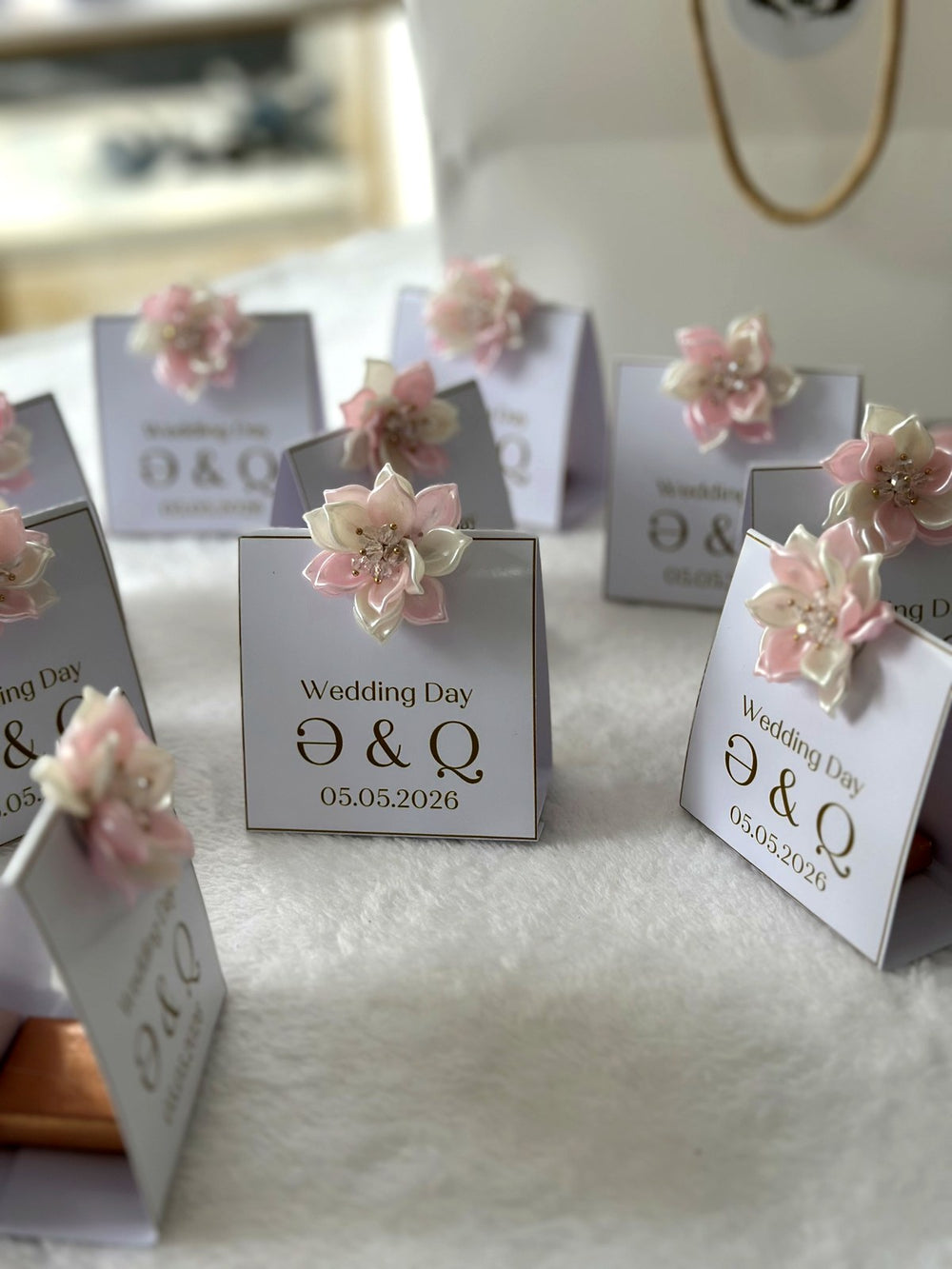 Floral Wedding Favor Cards – Personalized Chocolate — Chocoodad Baku