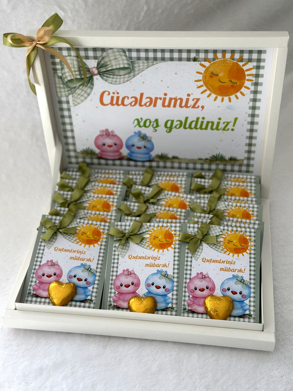 Chick Designed Welcome Twins - 24 Chocolates in Box — Chocoodad Baku