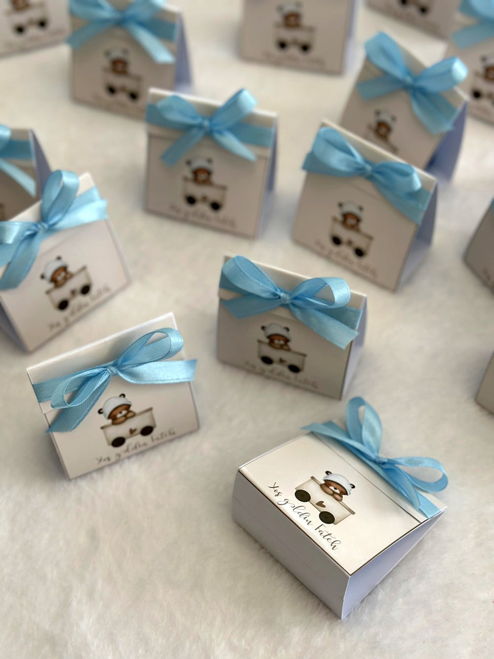 Teddy Bear Baby Welcome Favor Cards – Personalized Chocolate – Design 2 — Chocoodad Baku