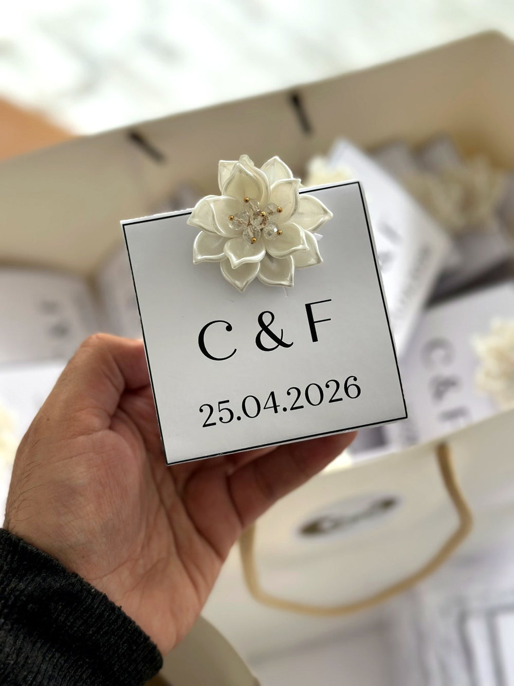 Floral Wedding Mini Box – Personalized Chocolate — Chocoodad Baku
