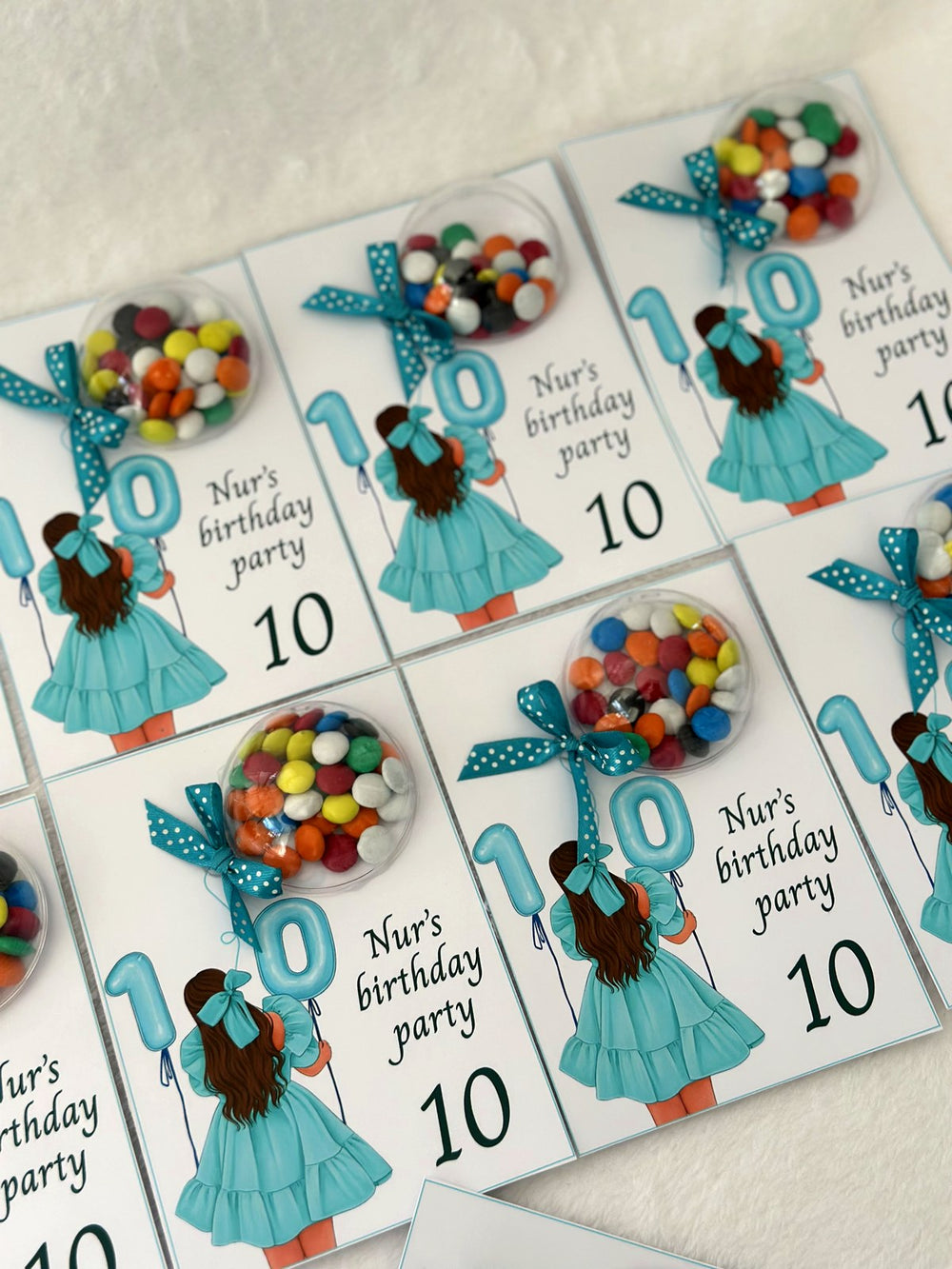 10th Girl Birthday Favor Cards – Personalized Chocolate — Chocoodad Baku