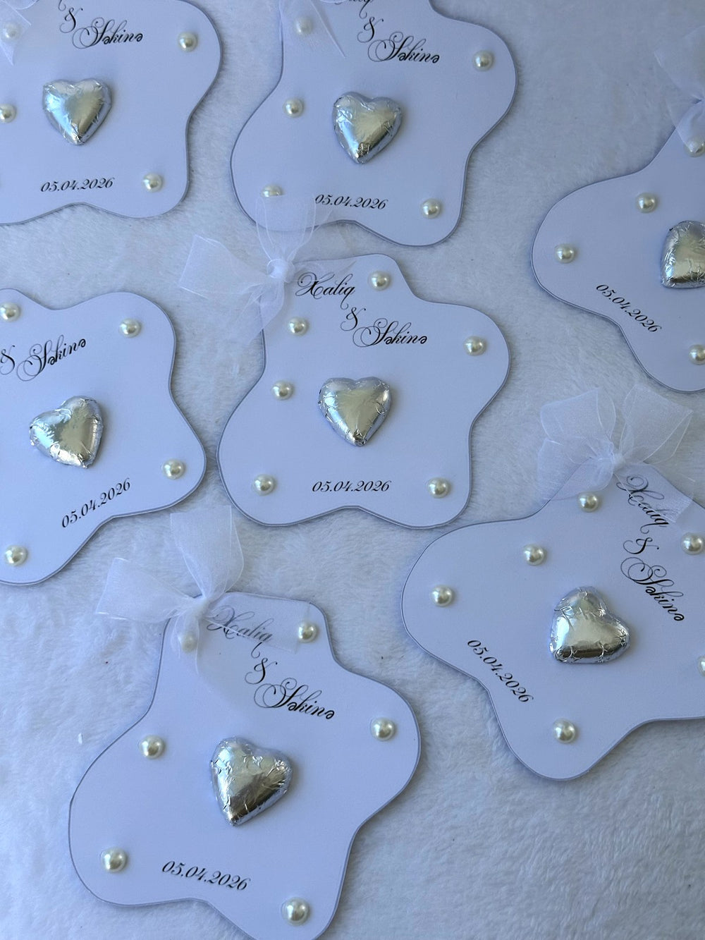 Engagement Chocolate Cards with Pearls – Personalized Engagement Chocolate — Chocoodad Baku