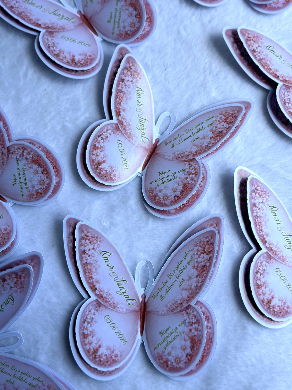 Floral Pink Engagement Favor Cards – Personalized Cards — Chocoodad Baku